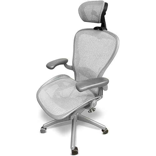 OFFICE LOGIX SHOP Fully Loaded Aeron Chair - Size B - Titanium with Headrest (Rеnеwеd)