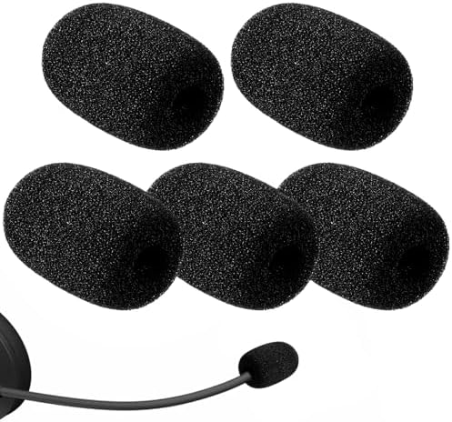 5 Pcs Headset Microphone Covers Foam,Lapel Headset Mic Cover Mini...