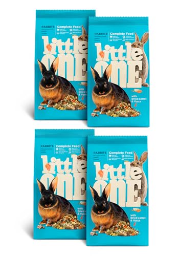 Little One Alimento Completo para Conejos Enanos | Pack de 4 | 4 x 900 g | Alimento Completo para Conejos Enanos | Dieta equilibrada con vitaminas y minerales | Fácil de digerir