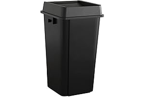 23 gallon trash can with lid |23 Gallon Black Square Commercial Trash...