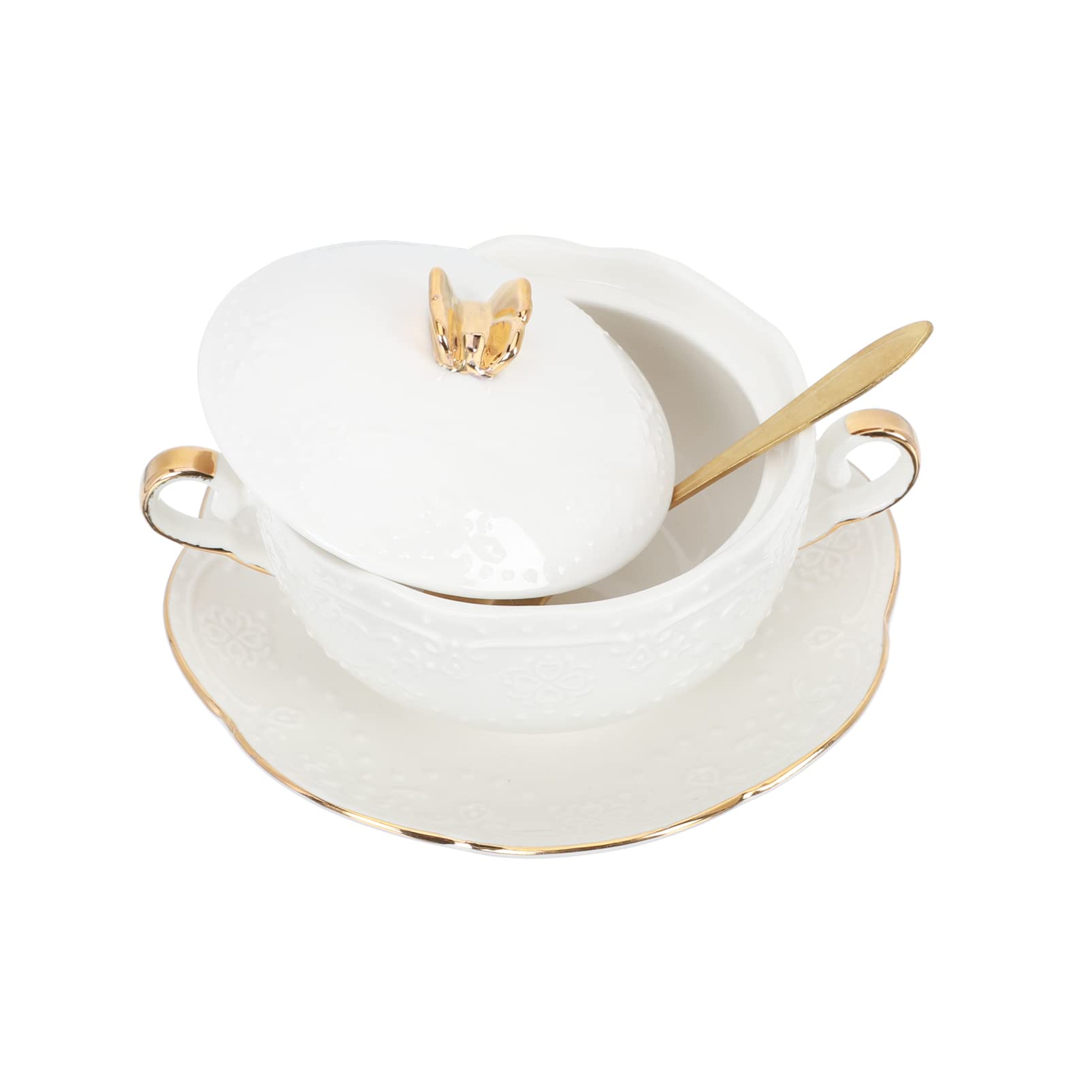 Casserole en céramique anti-adhésive avec couvercle et cuillère pour cuisine