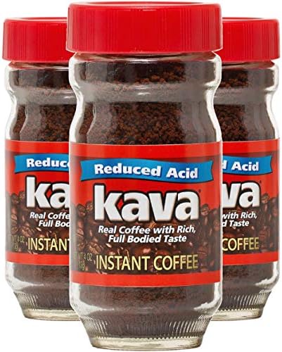 Kava Low Acid Instant Coffee, Acid Neutralized, 4 oz (Pack of 3)