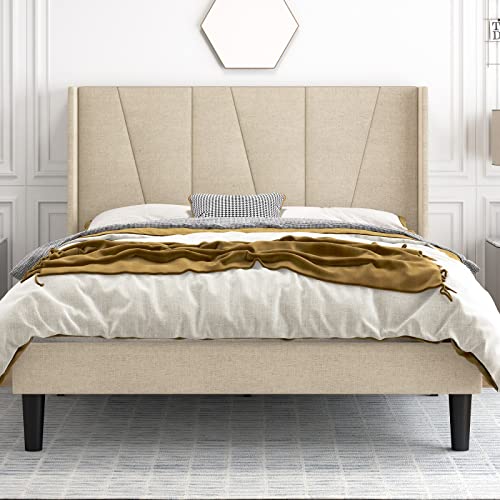 Buy Hoomic Queen Size Upholstered Platform Bed Frame with Modern