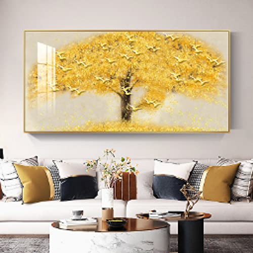 Arbre Toile Peinture Lumineuse pour Décoration Murale de Salon Cosy