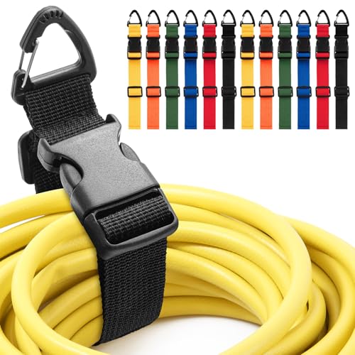Wowangce 12 Pack Adjustable Extension Cord Holder Straps,Multicolor