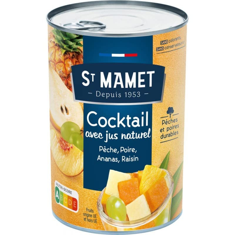 ST MAMET | Distribution Cocktail De Fruit 1/2 425g | Favoris des Adultes | Idéal pour des Réceptions | Frais et Délicieu