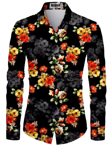 Men’s Digital Printed Floral Shirt Fabric – Unstitched 2.25 Meter Pure Cotton Material for Stylish Casual Wear – Multicolor-image-41