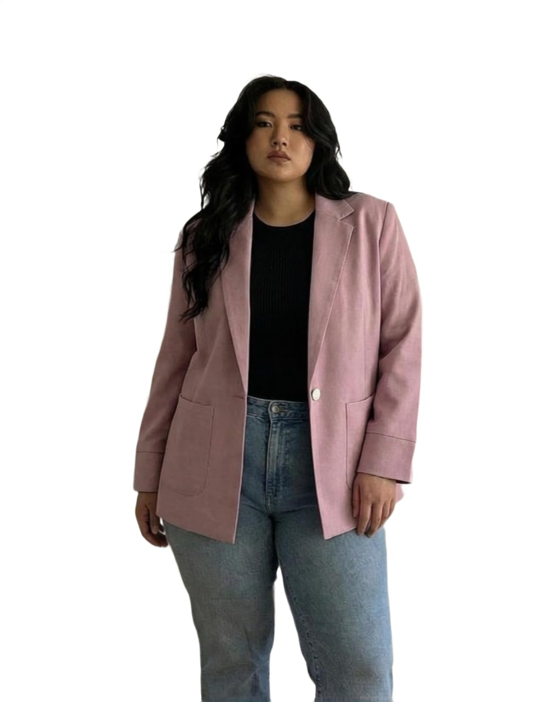 the classic togs Women Classic Lavender Blazer Jacket Long Sleeve Lightweight Formal Casual Coat-picture-31