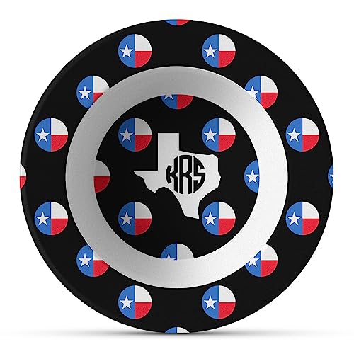 Personalized Texas Polka Dots Plastic Bowl - Microwave Safe - Composite Polymer