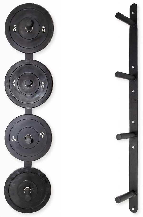Fitvids Weight Plate Storage Rack, Weight Plate Holder Wall Mounted Bumper Plate Storage for Home Gym, Fit 2" Olympic Plates, 4 Pegs by Signature Fitness - Used condition - CA$40.43