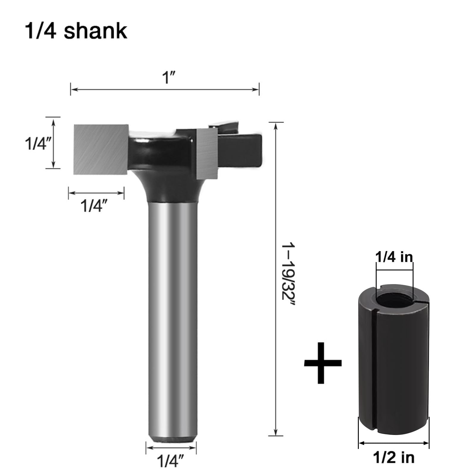 CNC Spoilboard Surfacing Router Bits, 1/4 inch Shank - Image 3