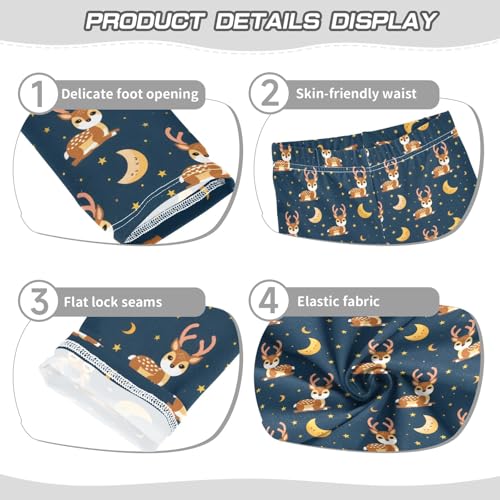 Deer Night Moon Stars Girls Leggings Kids Yoga Pants Athletic Tights Pants 4-10 Years3