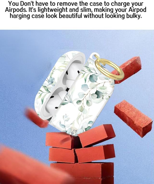 Miniatura 4 de Funda compatible con AirPod Pro de 21 generación con llavero, funda protectora completa a prueba de golpes para auriculares inalámbricos para Airpod