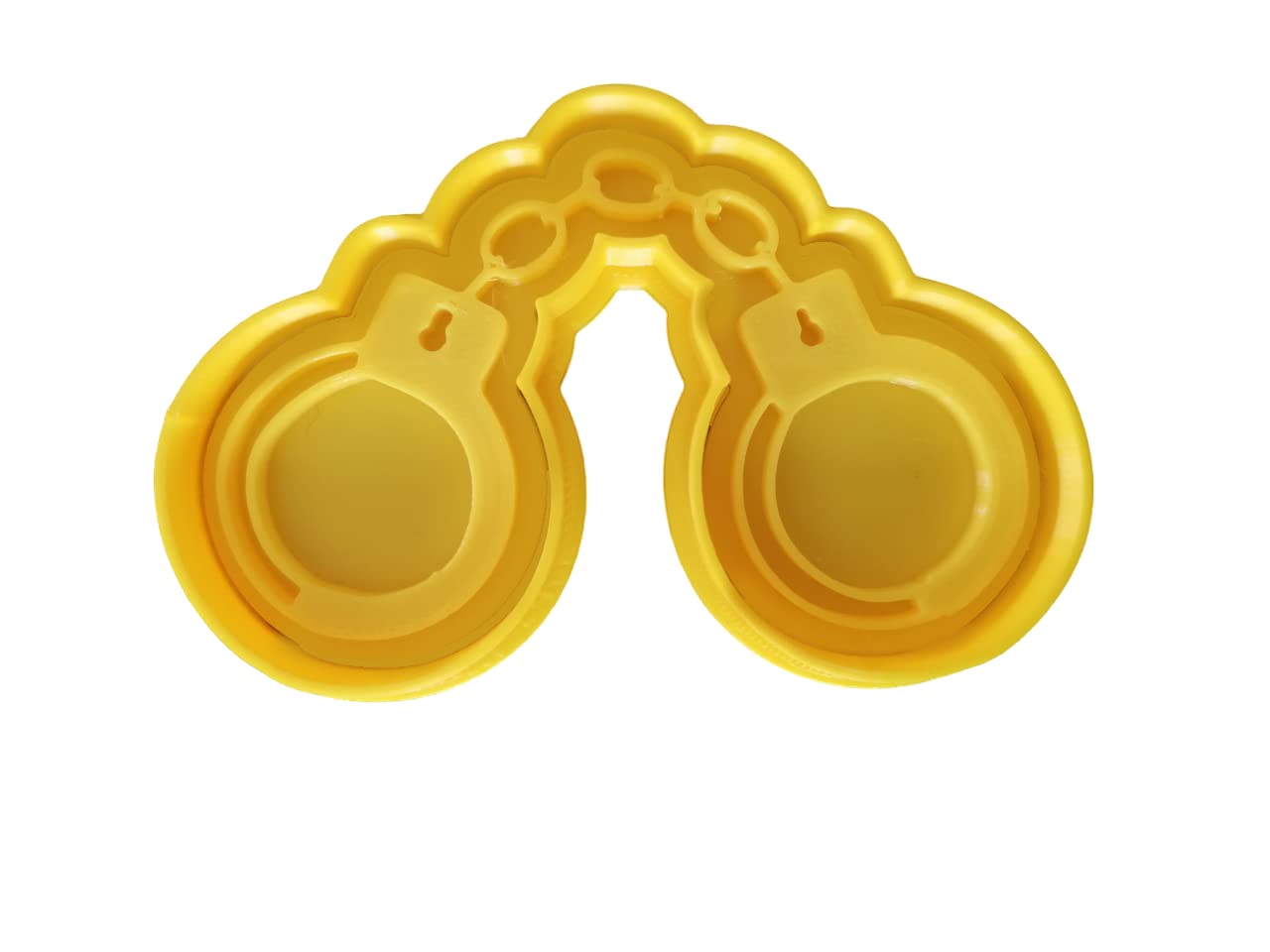 The Cookie Cutter Hub 10cm Police Handcuffs Cookie Cutter and Matching Embosser for Cookies Biscuits Clay Baking Decoration