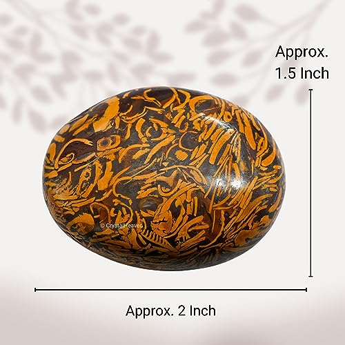 Image of Crystal Heaven Certified Mariyam Jasper Crystal Palm Pebble Stones for Anxiety Stress Relief Massage, AAA Grade Original Healing Gemstone Agate Palm Stone for Yoga Meditation Spiritual Reiki Feng Shui