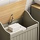Bath Vida Priano Badezimmer Wäscheschrank Aufbewahrungsschrank Truhe Abfalleimer Holzkorb Einheit Grau