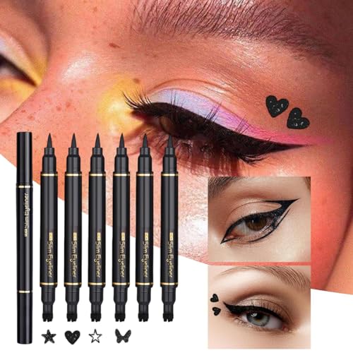 Eye Liner Stamp, 6x Makeup Stamps Eyes, Double-Headed Beauty Cosmetics Tool, Waterproof Smudge-Proof Design, Ideal for Daily Makeups, Dating, Stage Performance Look Styling – Image 4
