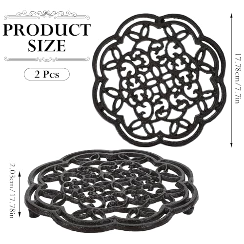 2castirontrivetsheavydutyroundmetaltrivetheatresistantforhotdishpotpanplateteapotcastironhotdishplateholderforcountertopdiningtablekitchen Urban Country Home Decor 2 cast iron trivets heavy duty round metal trivet heat resistant for hot dish pot pan plate teapot cast iron hot dish plate holder for countertop dining table kitchen urban country home decor