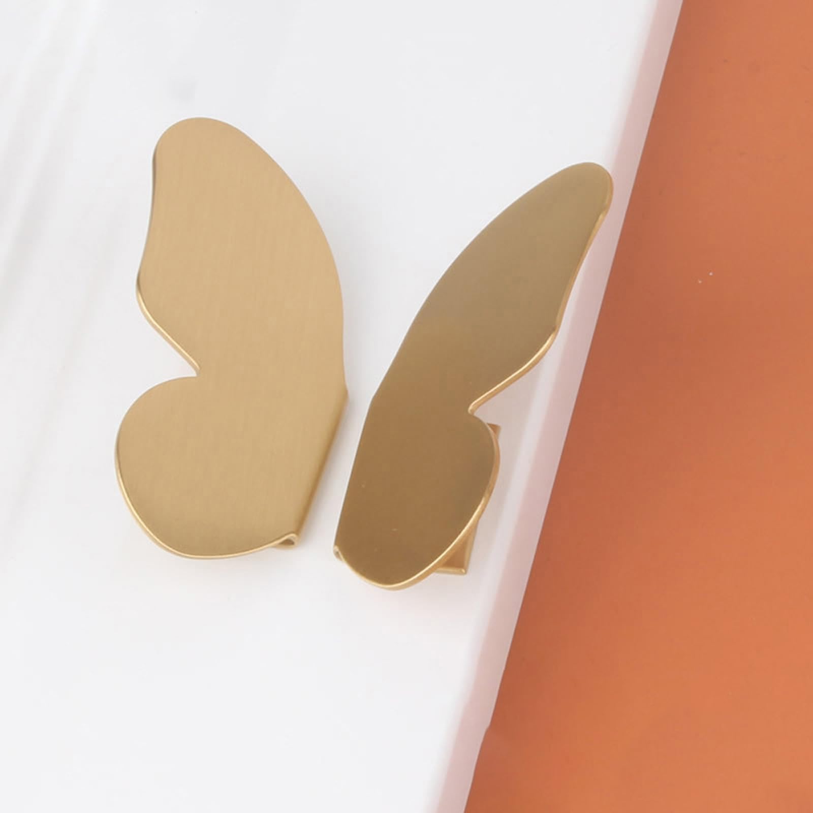 6X Möbelgriffe Schubladengriff Möbelgriffe Schrankgriffe Cupboard Handles Messing Gold Schrankgriffe,moderne Küchengriffe Gebogener Türgriff Verdeckter Profilgriff Geeignet für Schränke,Schubladen