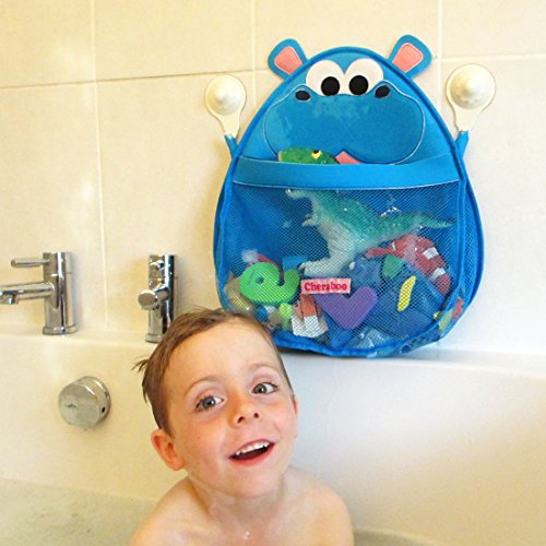 Hurley Hippo Bath Toy Storage Organiser (Blue)