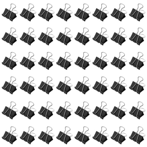 ダブルクリップ 豆 15 mm 100個入り 黒 ペーパークリップ 金属製 書類整理 ペーパーワーク用 事務用品 オフィス 家庭 業務用 文房具 大徳用パック ブラック