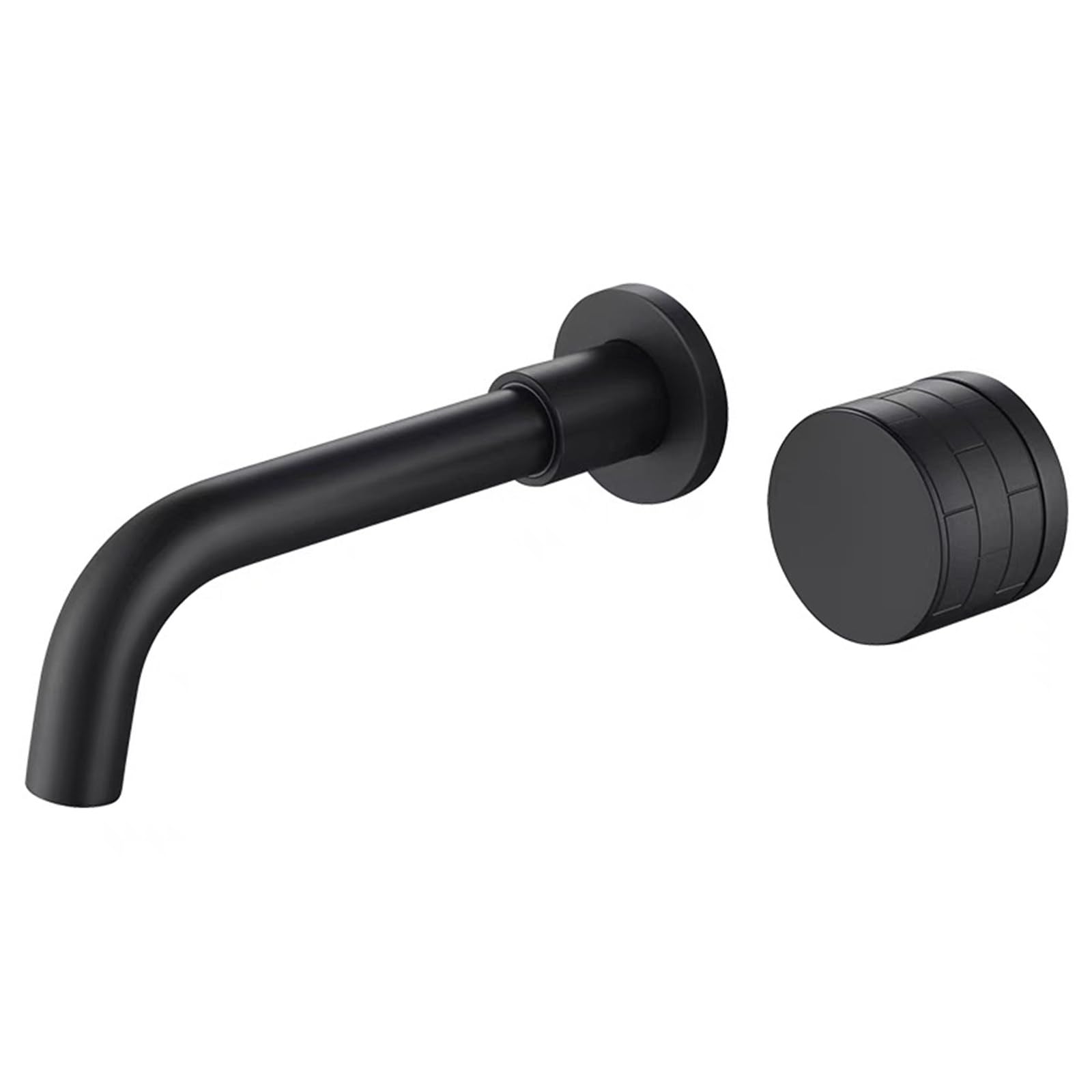 Rubinetto per lavabo da Bagno a Parete, Rubinetto per lavabo a Parete, Miscelatore per lavabo, Maniglie Singole, beccuccio Girevole a 360° con valvola Grezza in Ottone