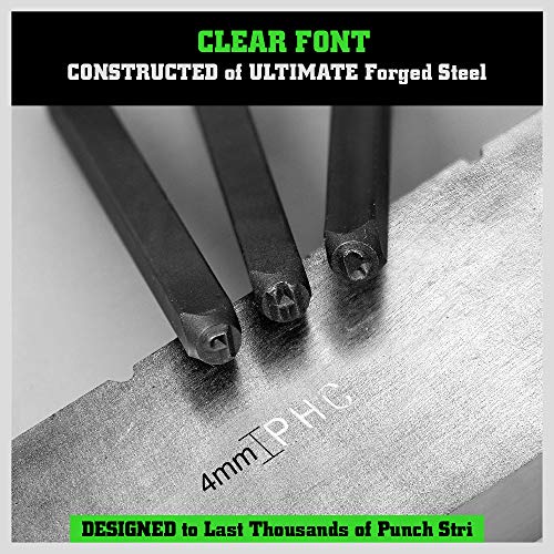 SWANLAKE 37-Piece 4mm Number & Capital Letter Stamp Set (A-Z & 0-9 + Love) Punch Perfect for Imprinting Metal, Plastic, Wood, Leather, 5/32 (4mm)