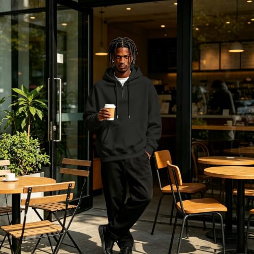 Hooded Sweatshirt Men Fleece Quarter Zip Hooded Hoodie Sweat Shirt - image 7