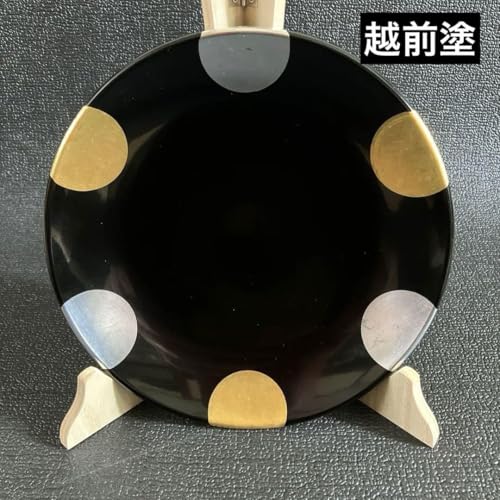 越前塗　越前漆器　本漆手塗り　漆塗り　大皿　菓子皿　菓子器　沈金　沈銀 粂治郎】越前漆器 松に赤富士 飾り皿 ［1枚］～沈金 - 日本製