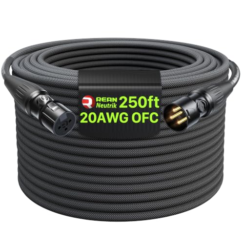 AA AUDIO ACCESSORY XLR Cables 250ft, 20AWG OFC Dual Shielded Mic Cord