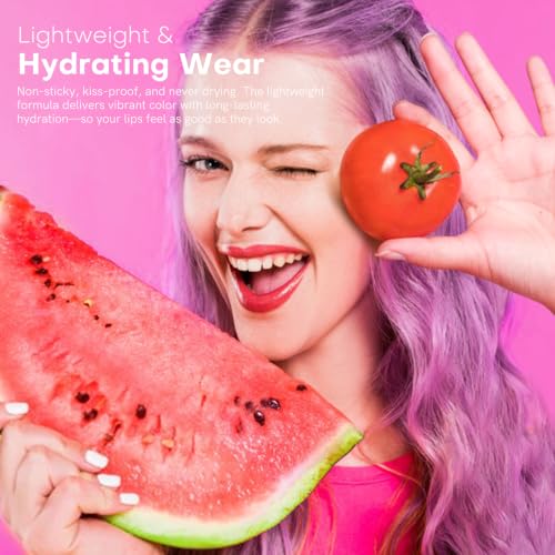 Image of bayfree Lip Tint Stain Set, 3 PCS Korean Water Tint Lightweight Non-sticky, Waterproof Long Lasting Liquid Blush & Lip Stain, Transfer-Proof, Matte Finish Lip Color Makeup (fruit platter)