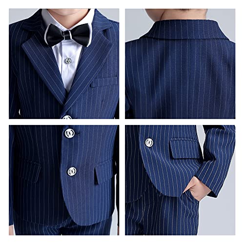Image of LOLANTA Boys Suit Wedding Ring Bearer Outfit Kids Formal Wear Dress Clothes | Boy 3-Piece Plaid Suits, Sport Coat Blazer and Pants Set with Adjustable Bow Tie, Gentleman Birthday Party Graduation Outfits