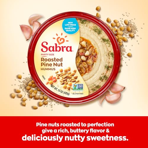 Sabra Roasted Pine Nut Hummus Dip, 15oz - Smooth & Creamy Hummus for Dipping Vegetables & Snacks, Sandwich Spread & Healthy Snacking - Non-GMO, Vegan, Gluten-Free, Kosher & Vegetarian - Thumbnail 3