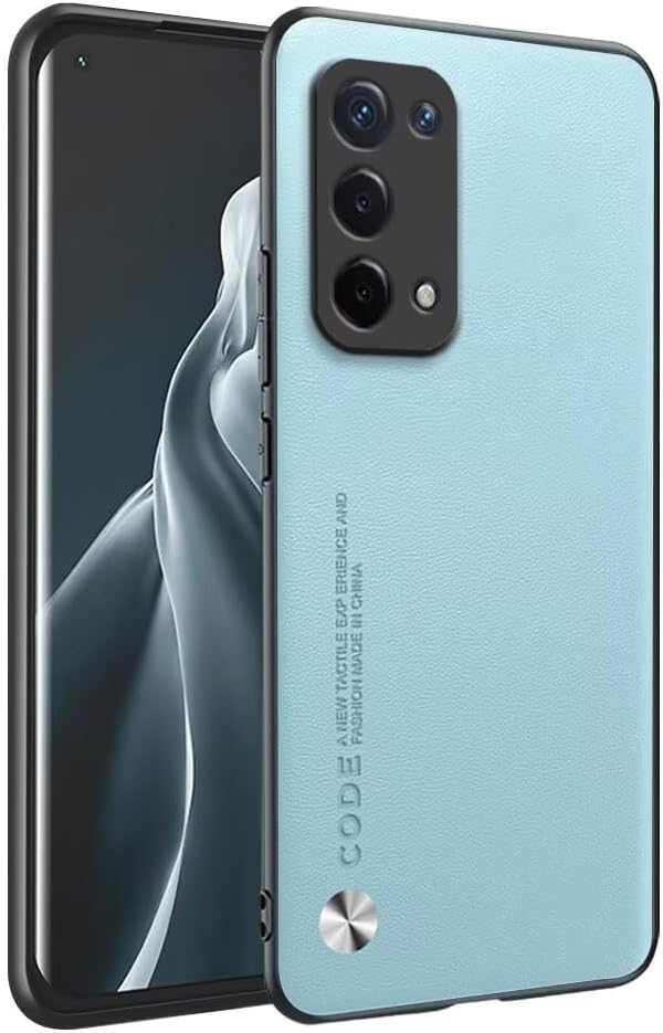 HONLEN Case for Oppo A54 5G / Oppo A74 5G 6.5 inches Business Phone Case Leather with Back Light Blue