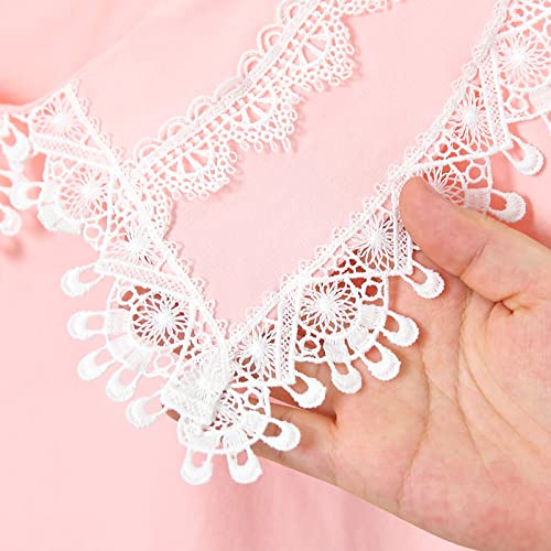 Toddler Girl Lace Embroidery Blouse Short Sleeve Cotton Doll Collar Tops School Uniform Shirt2