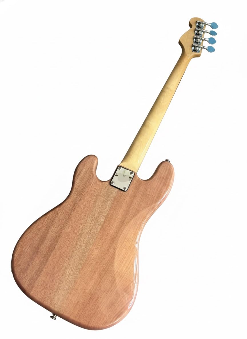 Basso elettrico con corpo in mogano massello naturale, pickup PJ, opzioni e senza tasti(Fretless)