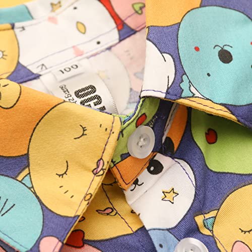 Little Toddler Boys Button Down Shirts Short Sleeve Cartoon Shirts Summer Dress Casual Top for Kids2
