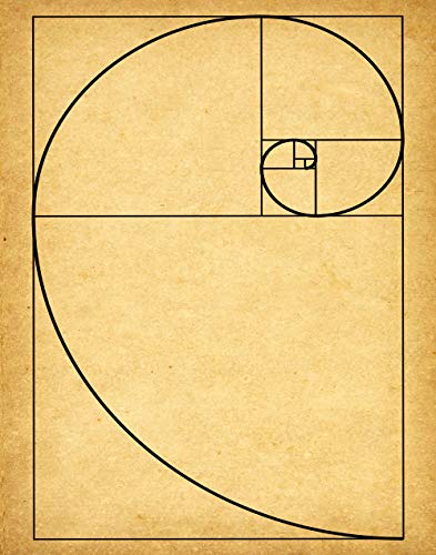 Poster mathématique de la spirale dorée pour décorer un bureau rétro