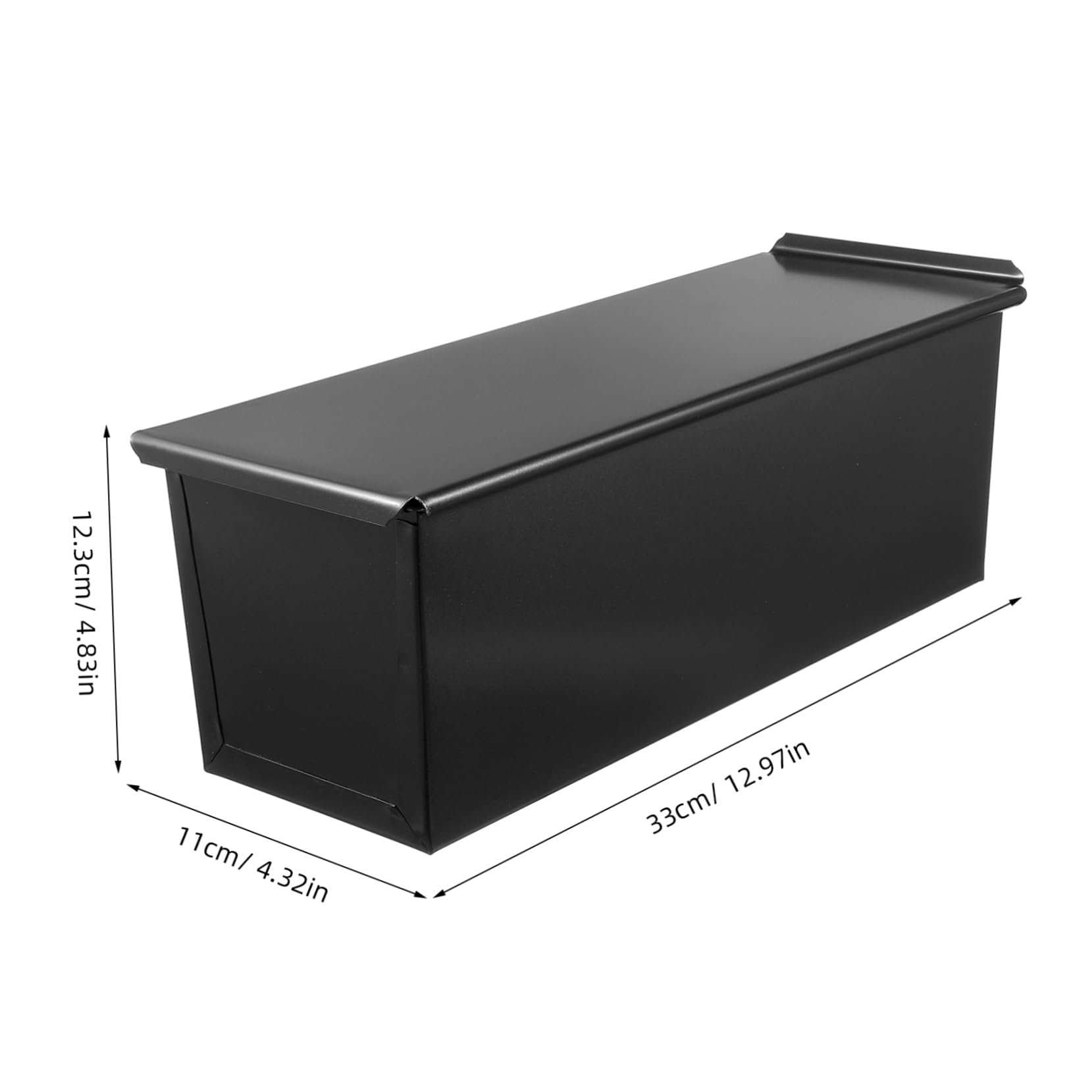 Angoily 5fori Teglia per Pane in Inox Rettangolare con Coperchio Stampo Antiaderente per Toast e Pane Design Facile da Pulire Colore Nero Peso