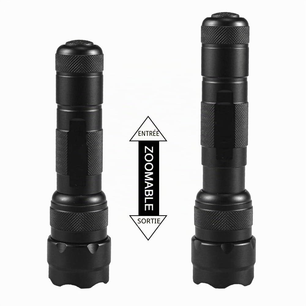 Lampe Infrarouge 940nm, Lampe Torche Zoomable Infrarouge de Vision Nocturne avec Interrupteur de Pression 1 Mode pour Chasse