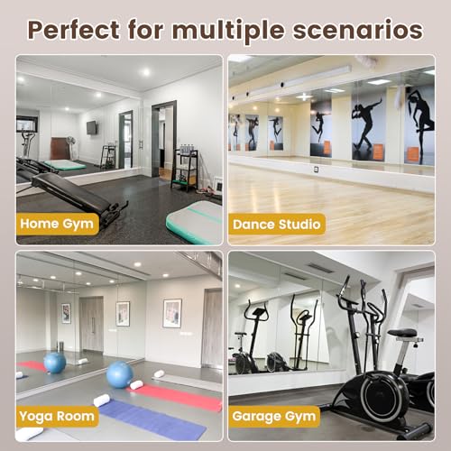 Image of LOAAO Gym Mirror 48 inchx30 inch, 3 PCS