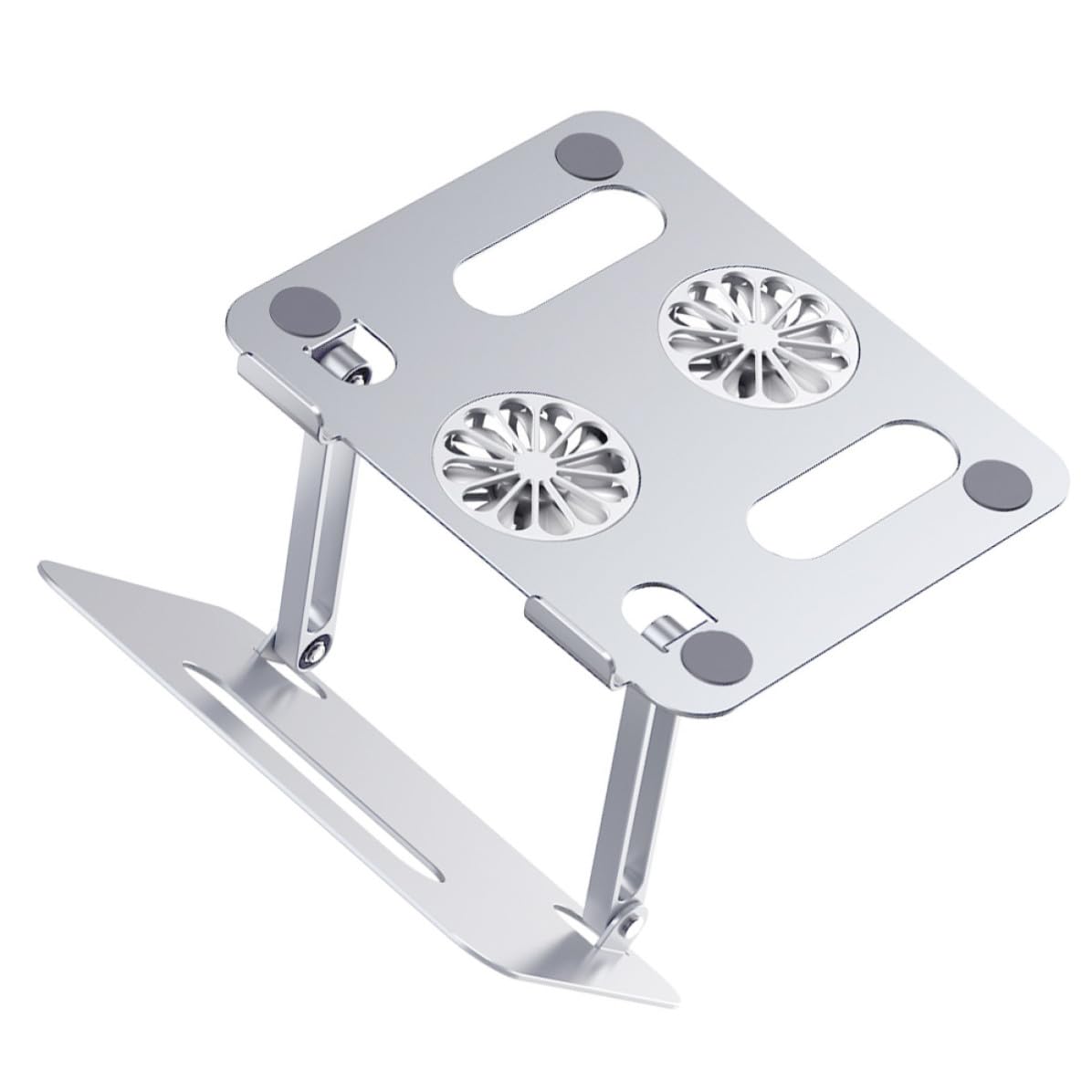 Laptop Cooler Stand in Lega di Alluminio per Notebook 17, 3 | Vacanze Estive, Supporto Portatile Ventilato Regolabile, Argento, Tablet e Laptop