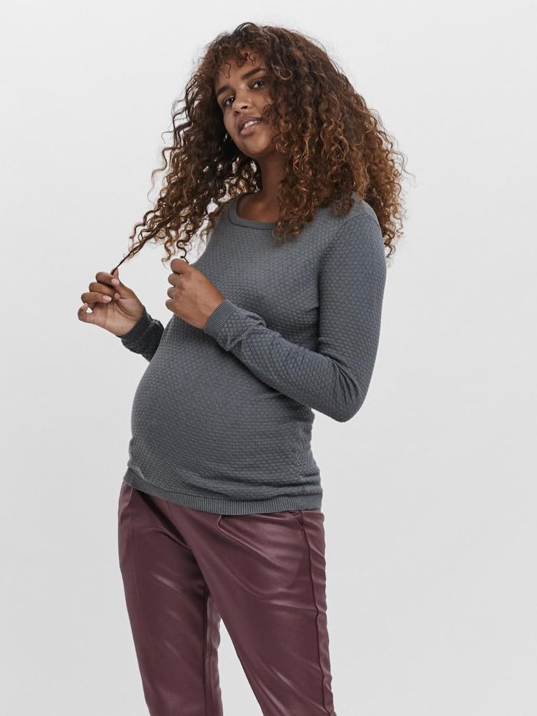 Mamalicious Vmmcare Structure LS O-Neck Blou Noos Pullover Donna