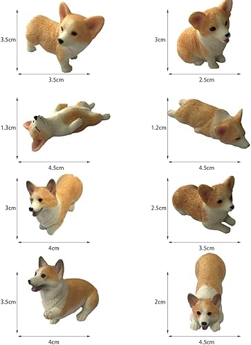 Miniatura 9 de Decoración de tablero de automóvil de Corgi de simulación, lindo adorno decorativo de resina, figura de perro para el hogar, oficina, adorno de