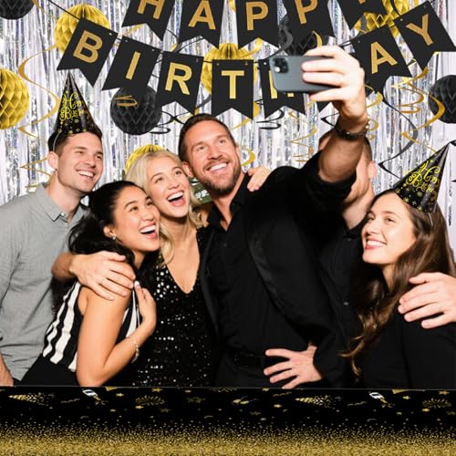 Save 50% on Black & Gold Birthday Decorations Set - Image 7