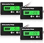 2 Pieces DC 12V 24V 36V 48V 72V Battery Meter with Alarm, Front Setting and Switch Key, Battery Capacity Voltage Indicator Battery Gauge Monitors Lithium ion Battery Indicator (Green)