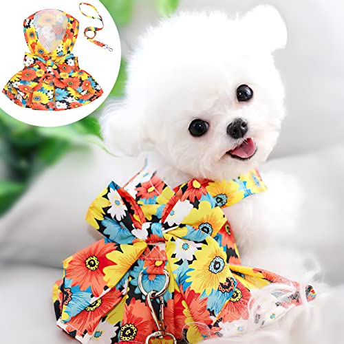 Dog Harness Dress Summer Dog Clothes For Small Dogs Girl Birthday Party Puppy Harness Dresses For Chihuahua Yorkie Shih Tzu Puppy Kitten Harness Cat Outfit #TOP24