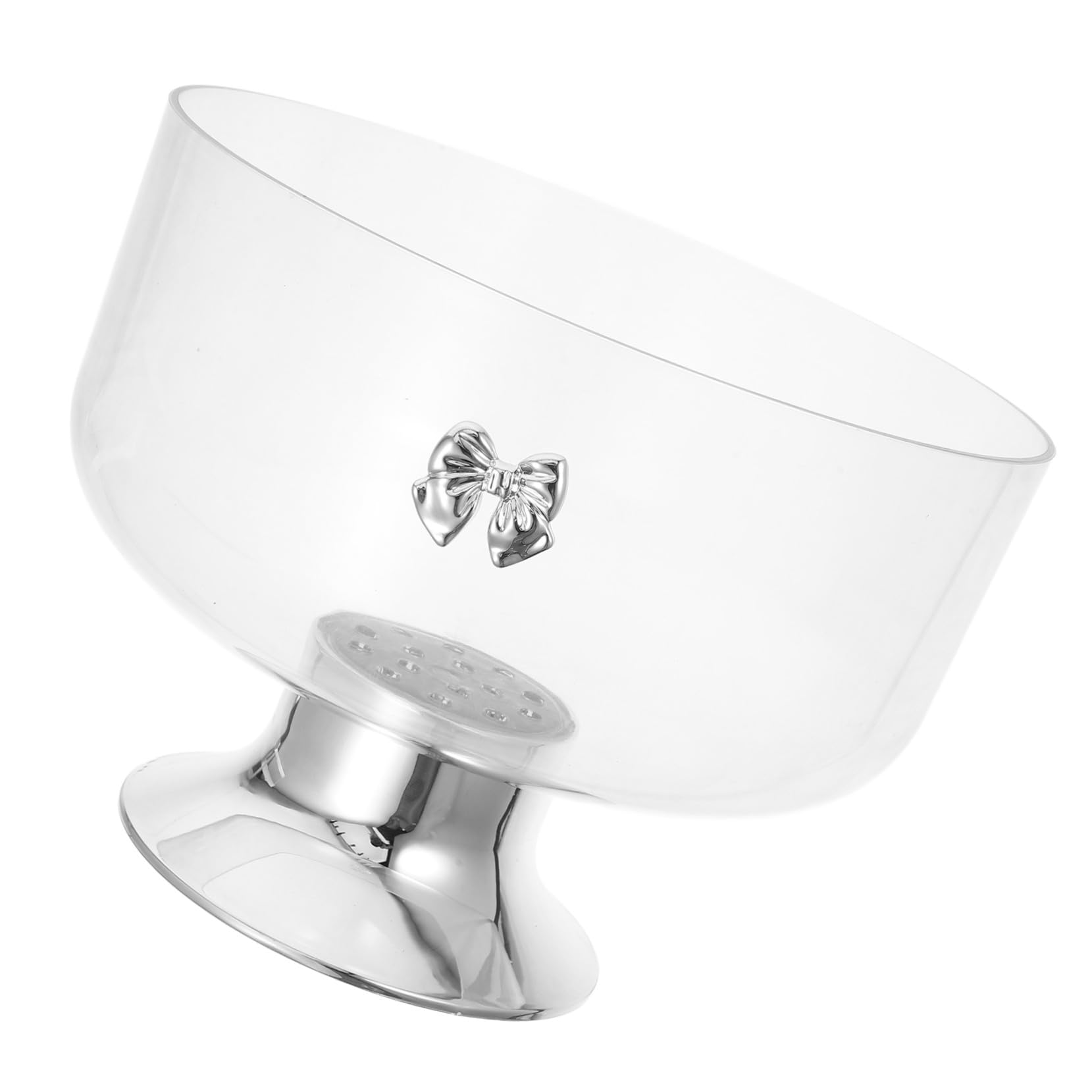 Grand bol sur pied en acrylique cristallin, support chic pour décoration de table