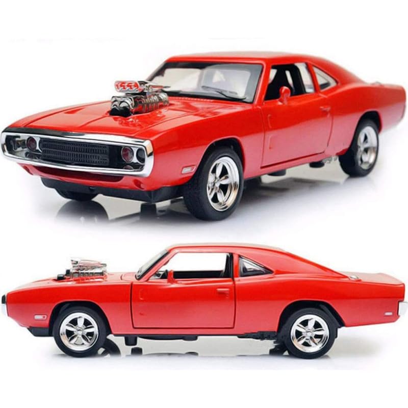 Image of Kids Model 1:32 Fast & Furious 7 Die Cast Metal Car Pull Back Action Opening Doors with Realistic Engine Sound Lights Toy Car Gift for Boys - Red