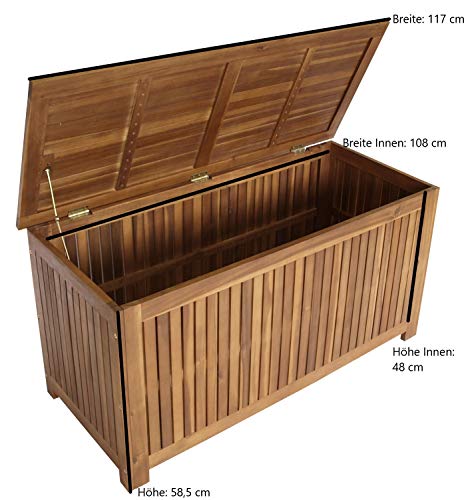 DEGAMO Kissenbox Auflagenbox ST. Vincent 115x50x61cm, Akazie geölt, FSC®-Zertifiziert, Outdoor – Bild 6